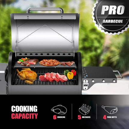 Asmoke AS500N-2 WOOD PELLET GRILL SILVER.