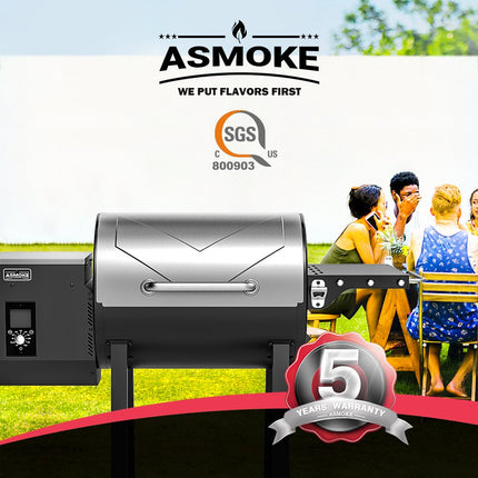 Asmoke AS500N-2 WOOD PELLET GRILL SILVER.