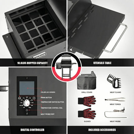 Asmoke AS500N-2 WOOD PELLET GRILL SILVER.