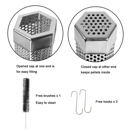 Asmoke BBQ Set (Includes Two Meat Claws, a Pellet Smoker Tube and Metal Skewers).