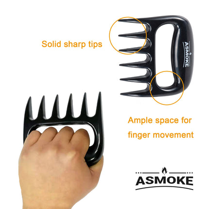 Asmoke BBQ Set (Includes Two Meat Claws, a Pellet Smoker Tube and Metal Skewers).