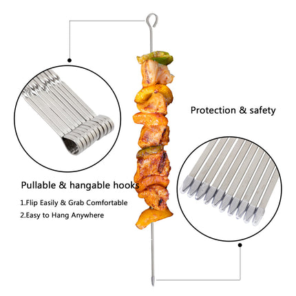ASMOKE METAL SKEWERS FOR GRILLING KABOB STICKS 43.1CM*10PCS.