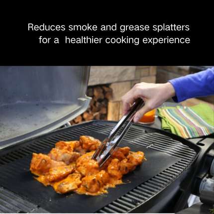 ASMOKE Premium Copper & Black BBQ Grill Mats (2-Pack) - Non-Stick PTFE Coating, Cooking Mats| Reusable and Easy to Clean.