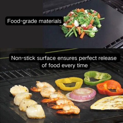 ASMOKE Premium Copper & Black BBQ Grill Mats (2-Pack) - Non-Stick PTFE Coating, Cooking Mats| Reusable and Easy to Clean.