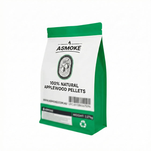 ASMOKE 100% Natural Apple Wood BBQ Smoker Pellets (2.27kg) - Premium Fruit Hardwood for Chicken & Pork.