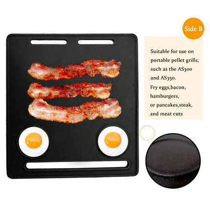 ASMOKE Pre-Seasoned Matte Enamel Cast Iron Reversible Grill/Griddle.