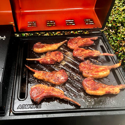 ASMOKE Pre-Seasoned Matte Enamel Cast Iron Reversible Grill/Griddle.