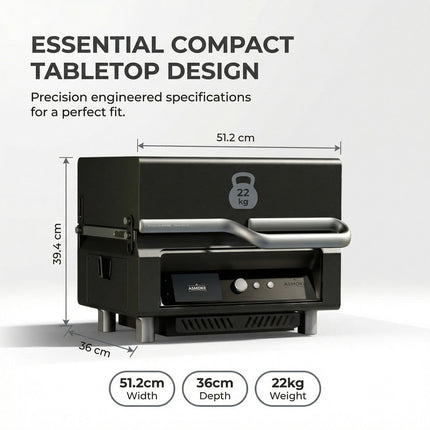 ASMOKE Essential Portable Wood Pellet Grill & 47L Mini Fridge Bundle + 5lb Apple Wood Pellets.