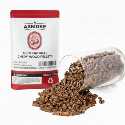 ASMOKE 100% Natural Cherry Wood BBQ Pellets (2.27kg) - Premium Fruit Hardwood for Smoker Grills & Cold Smoking.