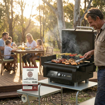 ASMOKE 100% Natural Cherry Wood BBQ Pellets (2.27kg) - Premium Fruit Hardwood for Smoker Grills & Cold Smoking.