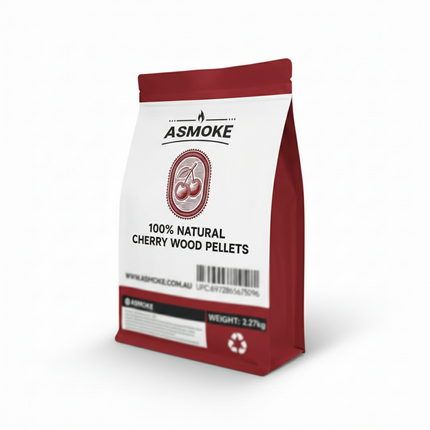 ASMOKE 100% Natural Cherry Wood BBQ Pellets (2.27kg) - Premium Fruit Hardwood for Smoker Grills & Cold Smoking.