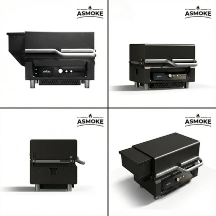 ASMOKE Essential Portable Smart Wood Pellet Grill Smoker & 6pc BBQ Tool Set + 5lb Applewood Pellets Bundle.