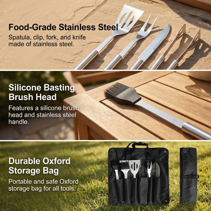 ASMOKE Essential Portable Smart Wood Pellet Grill Smoker & 6pc BBQ Tool Set + 5lb Applewood Pellets Bundle.