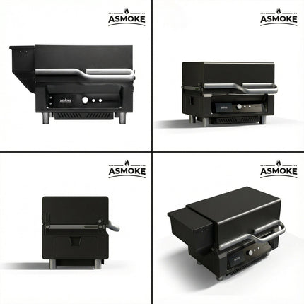 ASMOKE Essential Portable Wireless Pellet Smoker - Battery Powered 8-in-1 Mini BBQ Grill with Smart Temp Control & Meat Probe for Camping & RV.
