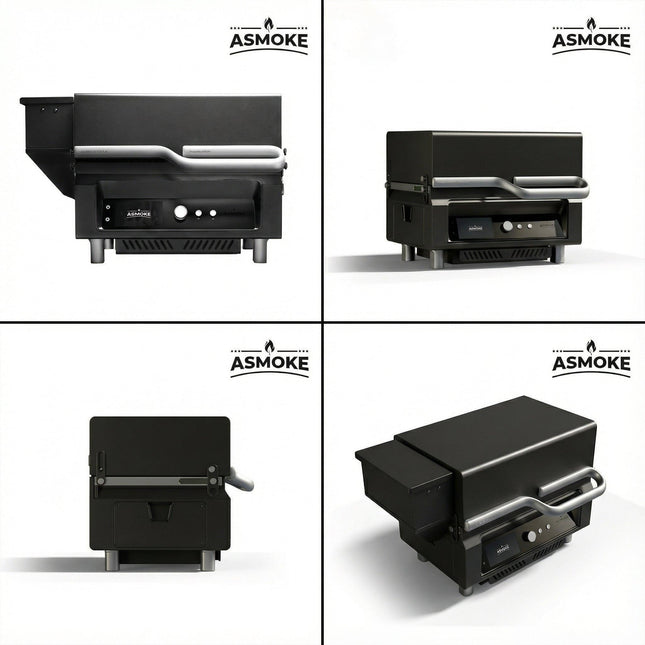 ASMOKE Essential Portable Wireless Pellet Smoker - Battery Powered 8-in-1 Mini BBQ Grill with Smart Temp Control & Meat Probe for Camping & RV.