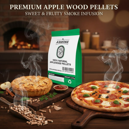 ASMOKE 20lbs (9kg) Wood Pellet Sampler Bundle - 2-Flavour Variety Pack (2x Cherry, 2x Apple) - Best for Pork, Ribs & Poultry.