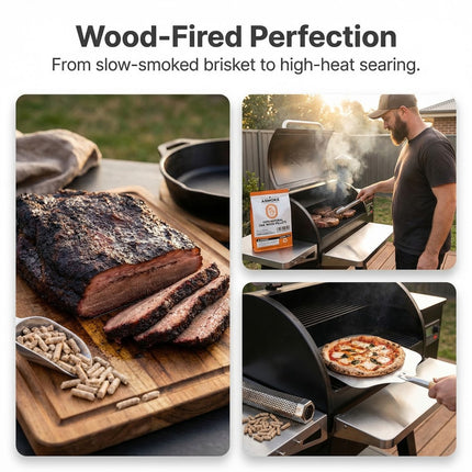 ASMOKE 100% Natural Premium Oak Wood BBQ Pellets for Smoker & Grill (9kg / 20lbs) x2.