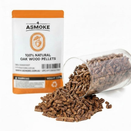 ASMOKE 100% Natural Oak Wood BBQ Pellets (2.27kg) - High Heat Hardwood for Brisket & Pizza Ovens.