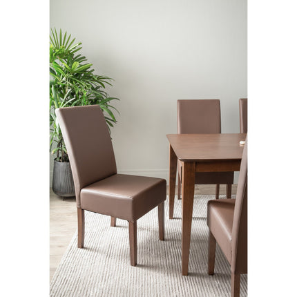 ALLEGRO Dining Table + 6x MESI Dining Chair - 7 Piece Dining Set - Cocoa.