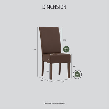 Mesi Dining Chair x2 - Natural Colour Legs Blue Colour Challis Fabric Upholstery.