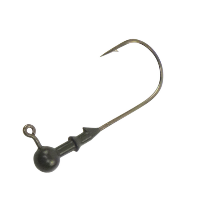 Vike 1/4 oz Round Jig Head with a Size 3/0 Hook Tungsten, 2 pack.