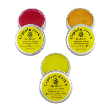 Captain Jack's Originals Gel Scent - 3 Pack, Garlic, Aniseed, Fish.