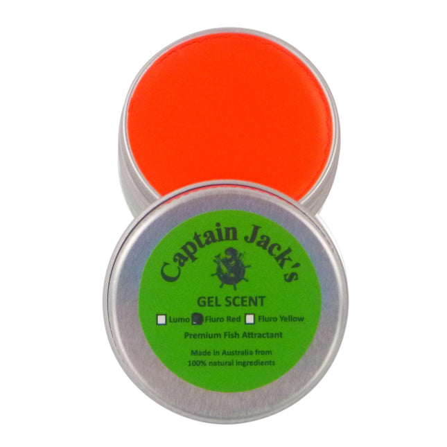 Captain Jack's Gel Scent - Fluoro Red, 15 gm Tin.