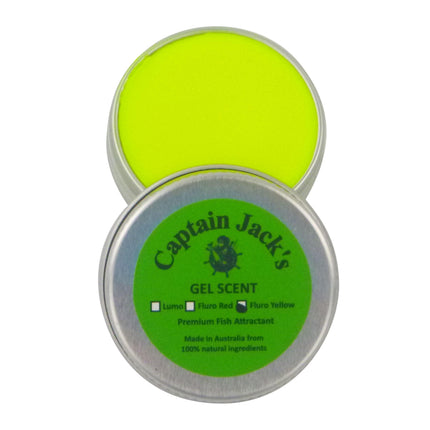Captain Jack's Gel Scent - Fluoro Yellow, 15 gm Tin.