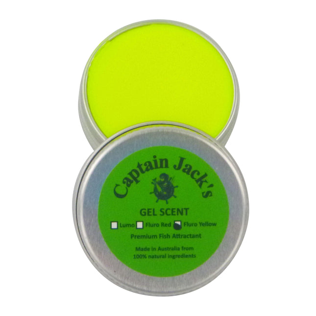 Captain Jack's Gel Scent - Fluoro Yellow, 15 gm Tin.