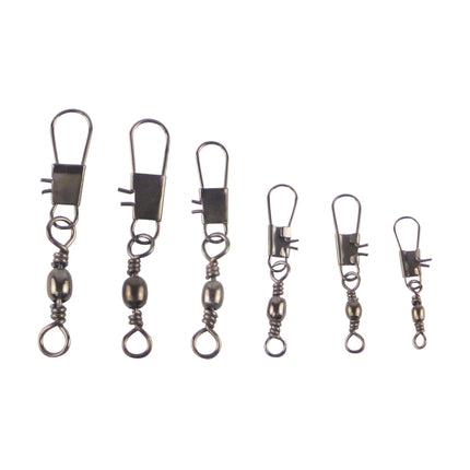 Swimerz Barrel Swivel w Interlock Snap, Size 6, 20 pack.