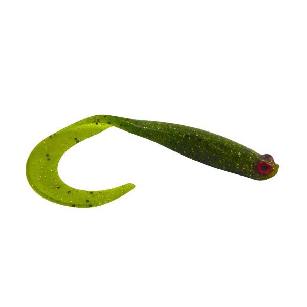 Swimerz 100 mm VTail Soft Plastic Lure, Green Glitter, 5 pack.