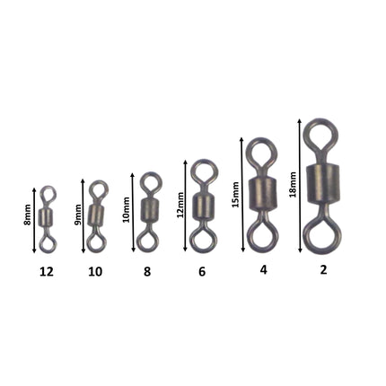 Swimerz Rolling Swivels, Size 2, 15 pack.