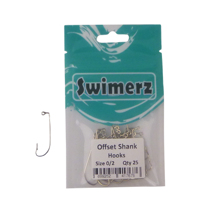 Swimerz 0/2 Offset Shank Jig Hook 25 Pack.