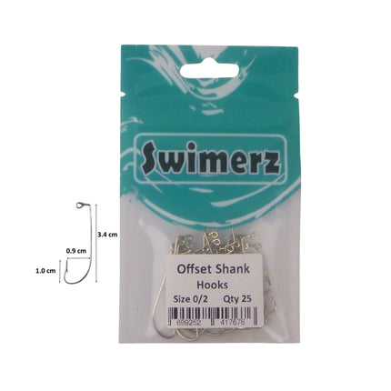 Swimerz 0/2 Offset Shank Jig Hook 25 Pack.