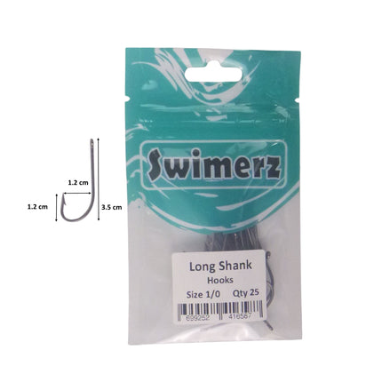 Swimerz 1/0 Long Shank Worm Hook 25 pack.