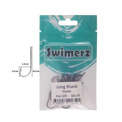Swimerz 2/0 Long Shank Worm Hook 25 pack.