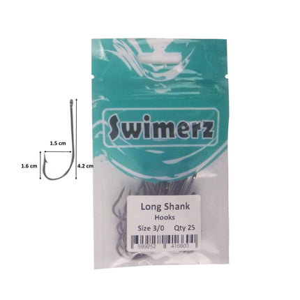 Swimerz 3/0 Long Shank Worm Hook 25 Pack.