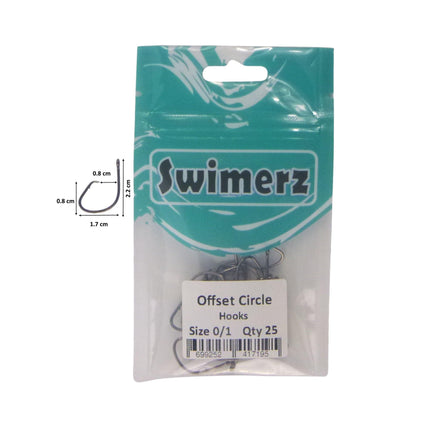 Swimerz 0/1 Offset Circle Hook 25 Pack.