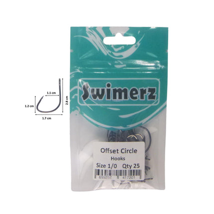 Swimerz 1/0 Offset Circle Hook 25 Pack.