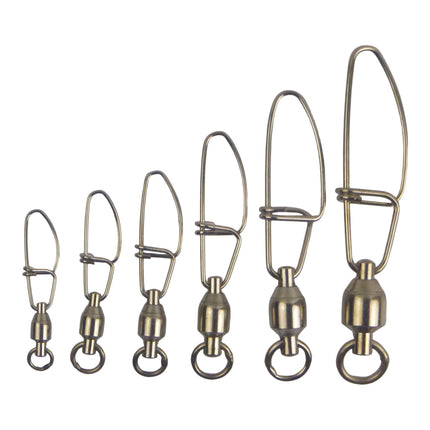 Swimerz HD Ball Bearing Swivels with Crosslock Snap, Size 6, 12 pack.