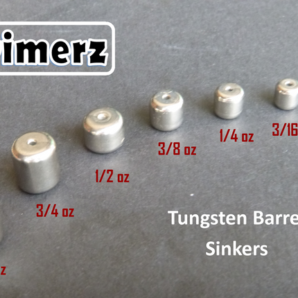 Swimerz 3/4oz Tungsten Barrel Sinker, Qty 2 per Pack..