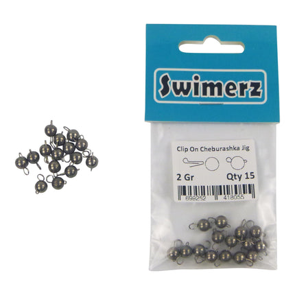 Swimerz 2 Gram Cheburashka Clip-On Jig Head 15 Pack.