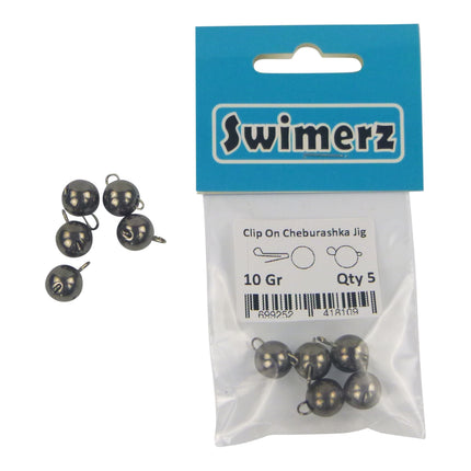 Swimerz 10 Gram Cheburashka Clip-On Jig Head 5 Pack.