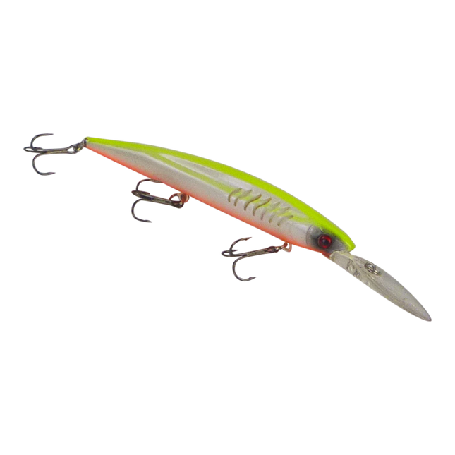 Finesse Flash Minnow, Lime Orange, 150mm Deep Diving Lure.