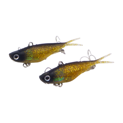 Swimerz 95mm Soft Vibe, Gold Glitter, 2 pack.