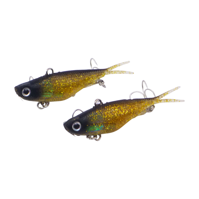 Swimerz 95mm Soft Vibe, Gold Glitter, 2 pack.