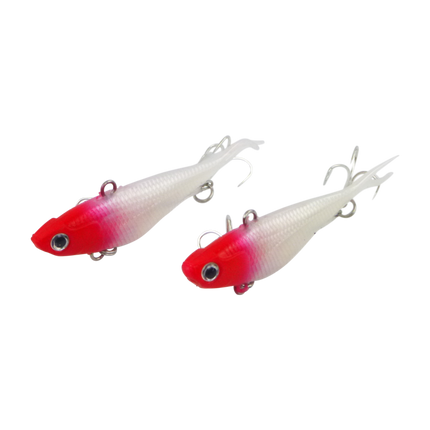 Swimerz 95mm Soft Vibe, Red Head, 2 pack.