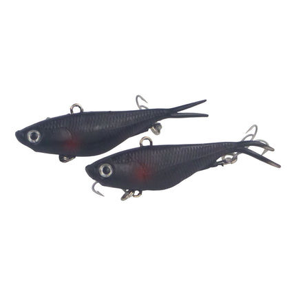 Swimerz 95mm Soft Vibe, Carbon, 2 pack.