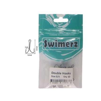 Swimerz Size 4 Extra Strong Double Hook 10 Pack.