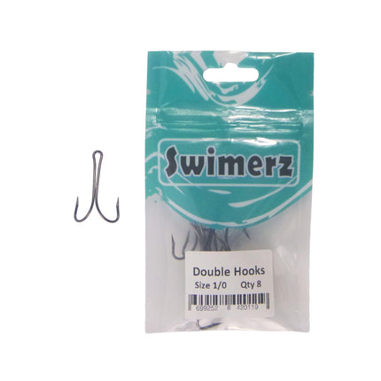 Swimerz Size 1/0 Extra Strong Double Hook 8 Pack.